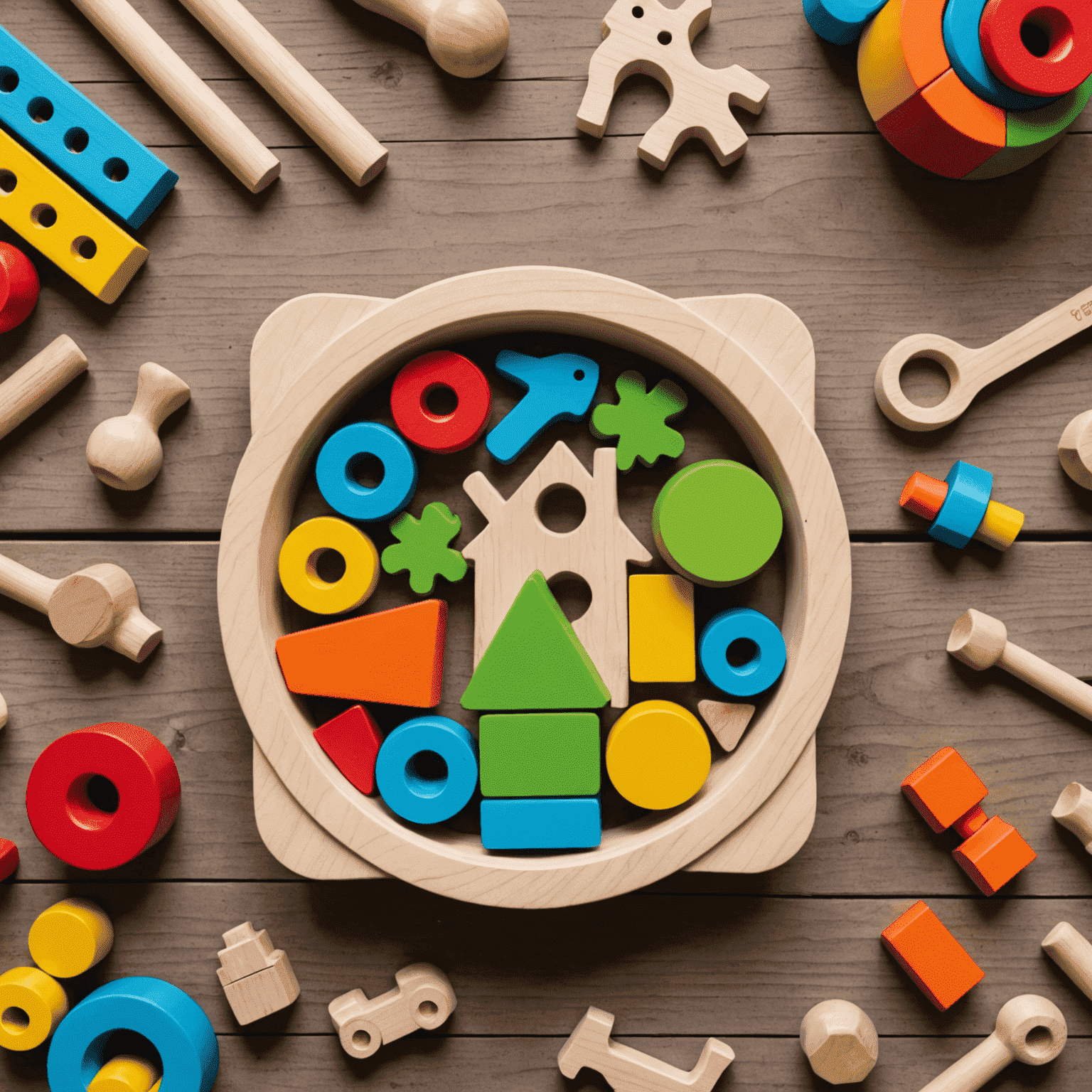 Logo de Eco-toys: Juguetes de madera sostenibles y coloridos