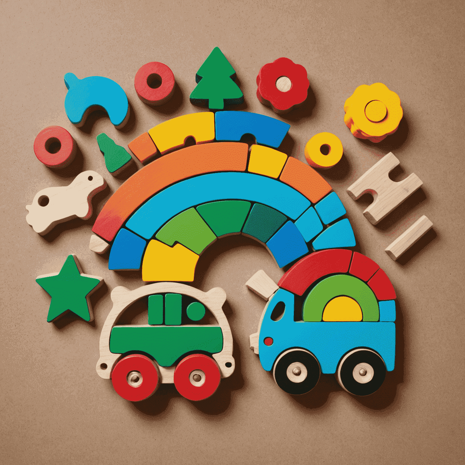 Logo de Eco-toys: Juguetes de madera sostenibles y coloridos